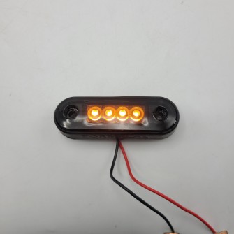 Габаритный фонарь 12-24v 4 LED Желтый Smoke 8 см FR0170