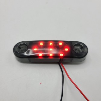 Габаритный фонарь 12-24v 9 LED Красный Smoke 8 см FR0174