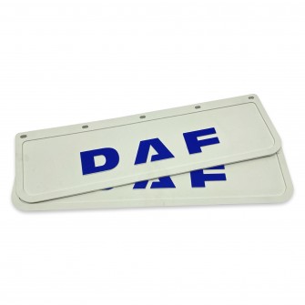 Брызговик на крыло с синей надписью "DAF" Белый (600X180)