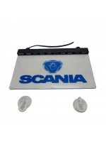 Табличка декоративная светодиодная с логотипом и надписью SCANIA