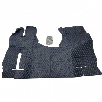 Коврик 3Д Эко-кожа MERCEDES ACTROS MP4 черный-синяя строчка