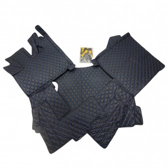 Коврик 3Д Эко-кожа DAF XF105 Manual Черный-синяя строчка