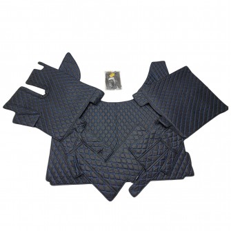 Килимок 3Д Еко-шкіра DAF XF106 Чорний-синя строчка