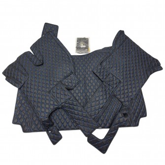 Коврик 3Д Эко-кожа RENAULT-T черный-синяя строчка