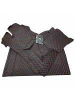 Коврик салона 3Д Эко-кожа VOLVO FH 2002 -2008 черный-красная строчка