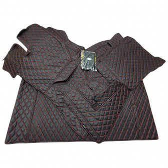 Коврик салона 3Д Эко-кожа VOLVO FH 2002 -2008 черный-красная строчка