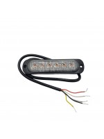 Габарит з функцією стробоскоп-мигалки 6 LED 12-24В Жовтий 18 режимів