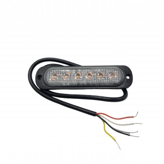 Габарит с функцией стробоскоп-мигалки 6 LED 12-24В Желтый 18 режимов