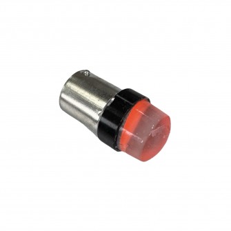 Лампочка автомобільна LED BA15s (P21W) 12-24V прозора з червоним світінням