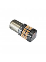 Лампочка автомобильная 54 LED BA15s (P21W) 12-24V желтая смещенная