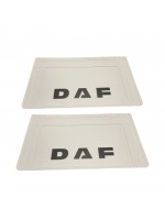 Комплект брызговикк на двосхиле колесо з об'ємним малюнком "DAF" Білий (360X640)