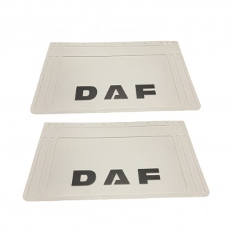 Комплект брызговик на двускатное колесо с объёмным рисунком "DAF" Белый (360X640)