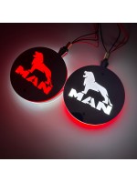 Габаритный диодный фонарь на зеркала "серьга" MAN красно-белый LED