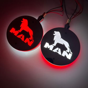 Габаритий ліхтар діодний на дзеркала "серьга" MAN червоно-білий LED
