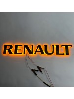Буквы-эмблема с подсветкой на капот Renault желтые