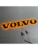 Буквы-эмблема с подсветкой на капот Volvo желтые