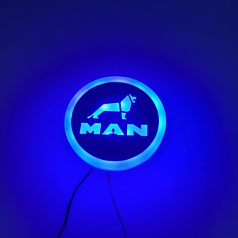 Фонарик-эмблема MAN неоновый большой 24v синий