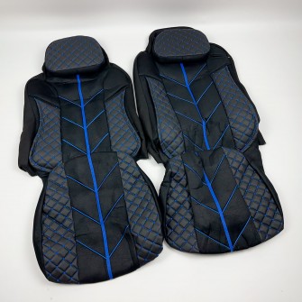 Чехлы на сиденье MAN TGX - TGS синие с подушкой