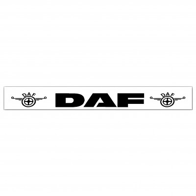 Брызговик на задний бампер с рисунком "DAF" Белый (350X2400)