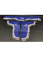 Шторки эко-кожа "KING OF THE ROAD" Синие PREMIUM