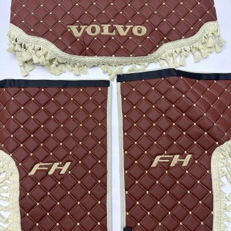 Шторки еко-шкіра "VOLVO" Коричневі PREMIUM

