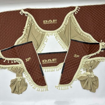 Комплект штор еко-шкіра "DAF" Коричневий PREMIUM