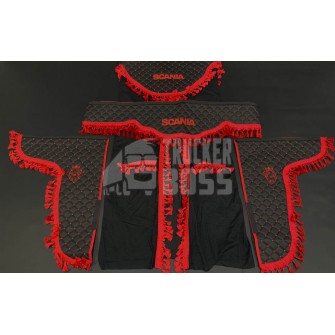 Комплект штор еко-шкіра "SCANIA" Чорний PREMIUM
